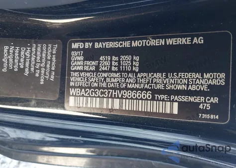 2017 BMW M240I xDrive z USA, uszkodzony, nr VIN WBA2G3C37HV986666